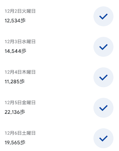 Google Fit歩数計19,565歩を記録した日のスクリーンショット