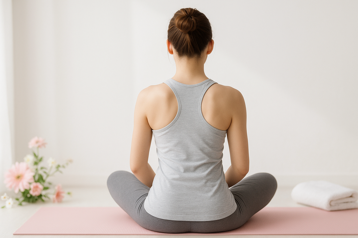 姿勢と猫背改善をイメージしたストレッチ習慣のビジュアル