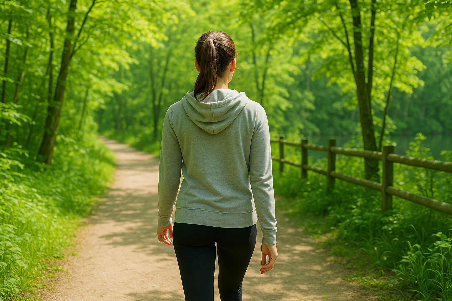 女性が後ろ姿で歩いている様子。ウォーキングダイエットの記録シリーズ用のアイキャッチ。